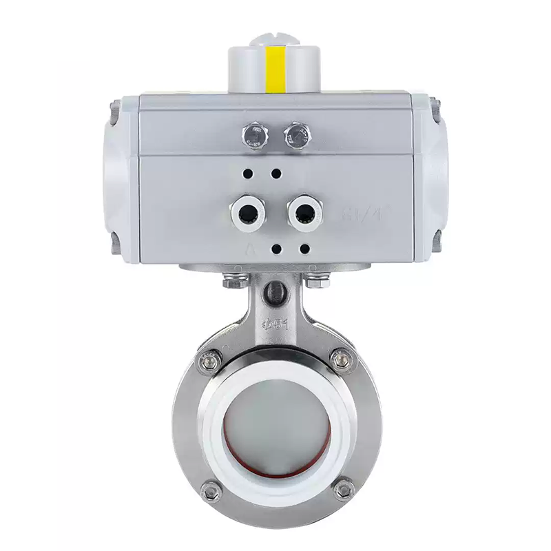 Pneumatic Actuated Sanitary PTFE Lined Butterfly Valve